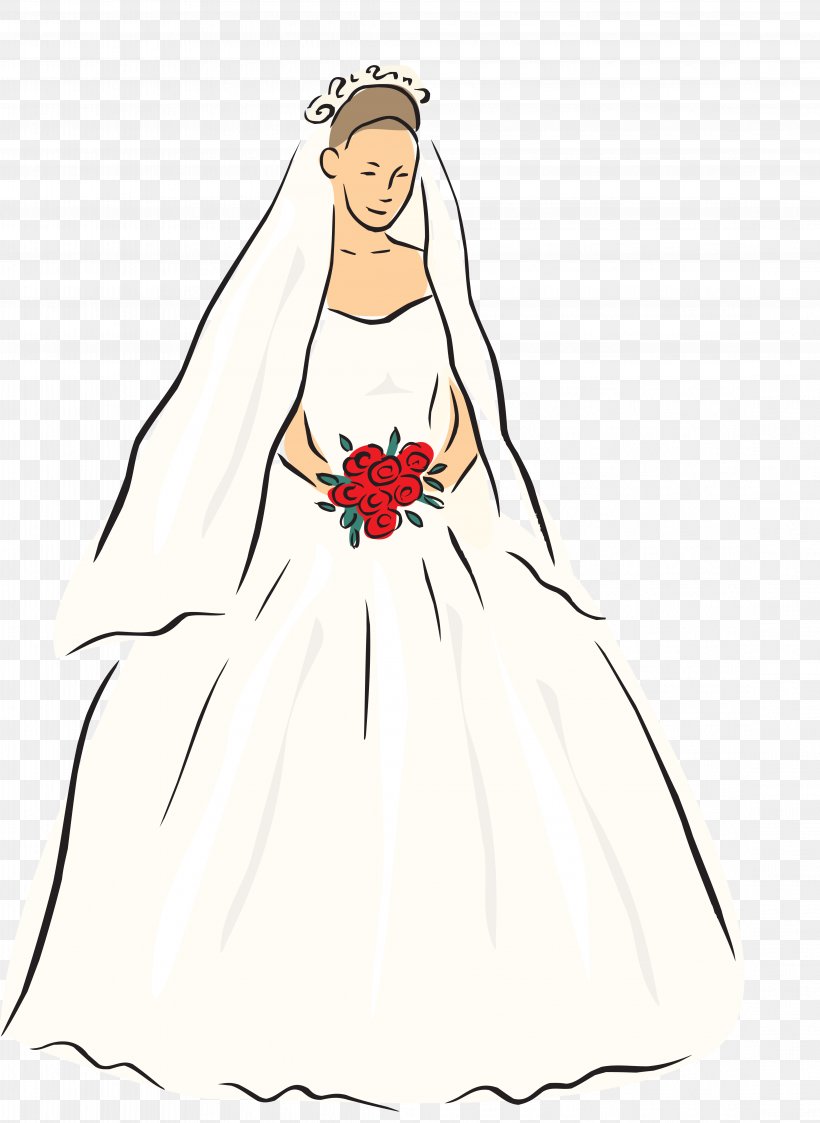 Wedding Dress Bride Party Dress, PNG, 4473x6131px, Watercolor, Cartoon, Flower, Frame, Heart Download Free