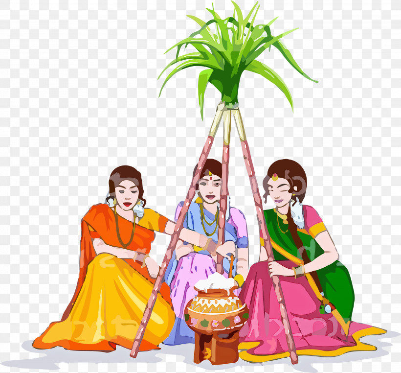 Pongal, PNG, 3000x2791px, Pongal, Cartoon, Character, Costume, Costume Design Download Free