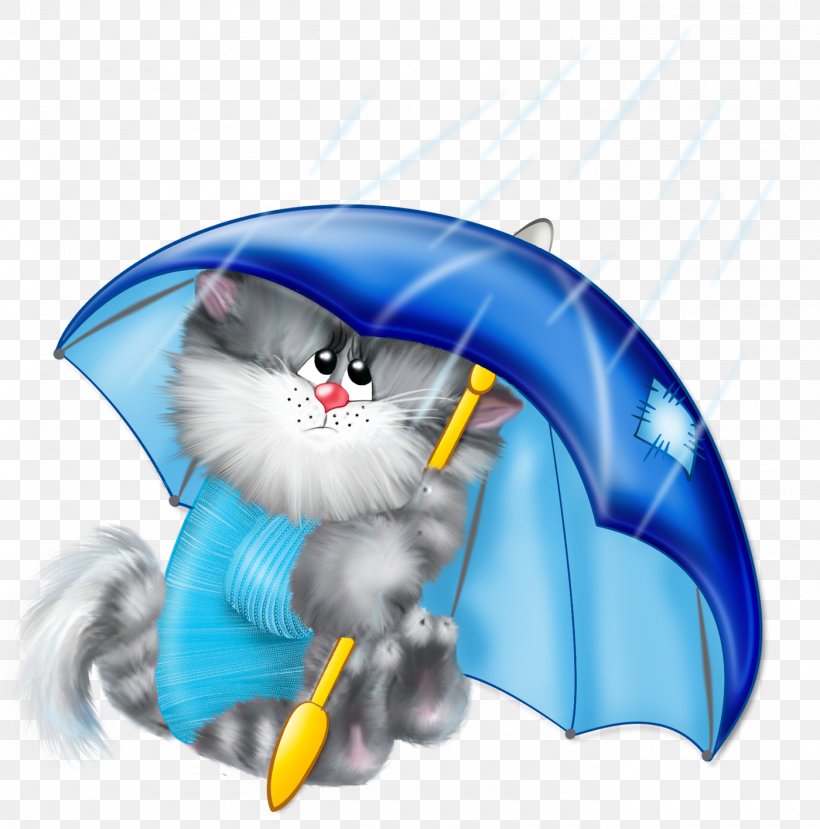 Cat Kitten Umbrella Cartoon Stock Photography, PNG, 1400x1417px, Cat, Blue, Carnivoran, Cat Like Mammal, Cuteness Download Free