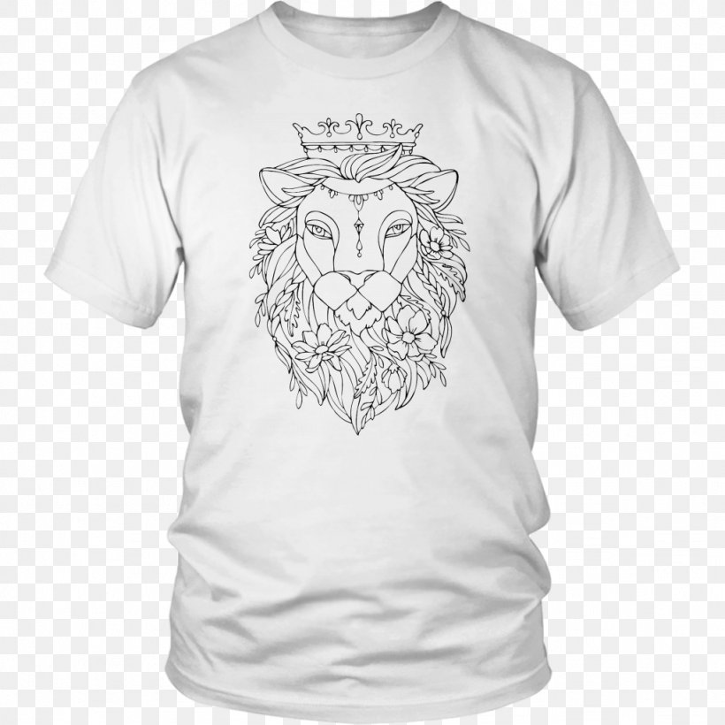 Lion Drawing, PNG, 1024x1024px, Tshirt, Active Shirt, Clothing, Collar, Crew Neck Download Free