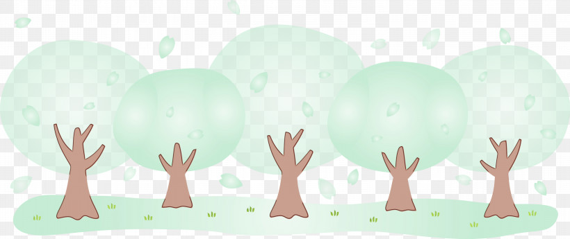 Green Cartoon Grass Tree Hand, PNG, 2999x1265px, Abstract Spring Trees, Abstract Spring, Animation, Cartoon, Gesture Download Free
