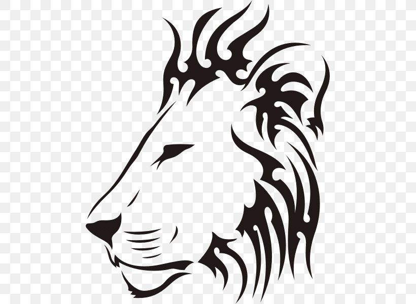 Lion Tattoo Mehndi Tiger Drawing, PNG, 481x600px, Lion, Art, Artwork, Big Cats, Black Download Free