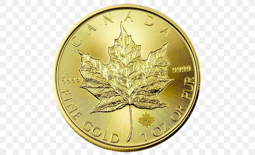 Canadian Gold Maple Leaf Gold Coin, PNG, 500x500px, Canadian Gold Maple Leaf, Bullion, Bullion Coin, Canadian Maple Leaf, Coin Download Free