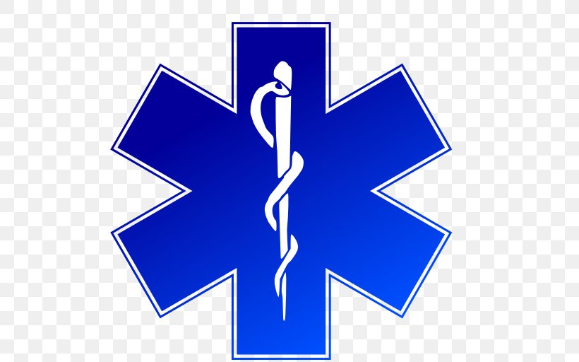 Star Of Life Emergency Medical Services Emergency Medical Technician Paramedic Ambulance, PNG, 512x512px, Star Of Life, Ambulance, Decal, Electric Blue, Emergency Download Free