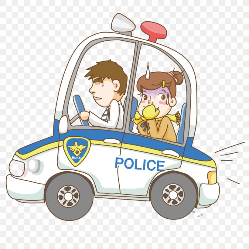 Police Car Police Officer, PNG, 1000x1000px, Car, Cartoon, Comics, Estudante, Motor Vehicle Download Free