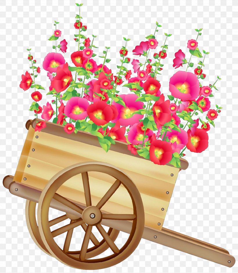 Clip Art Flower Wheelbarrow Illustration, PNG, 2612x3000px, Flower, Artificial Flower, Bouquet, Cart, Cut Flowers Download Free