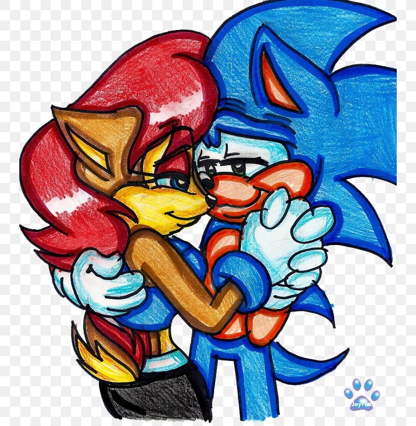 Visual Arts Sonic & Sally, PNG, 744x838px, Watercolor, Cartoon, Flower, Frame, Heart Download Free