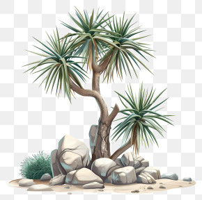 Yucca - Yucca Plant In Desert Illustration PNG