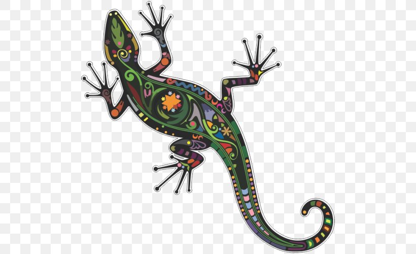 Lizard Salamander Wall Decal Gecko, PNG, 500x500px, Lizard, Amphibian, Art, Decal, Drawing Download Free