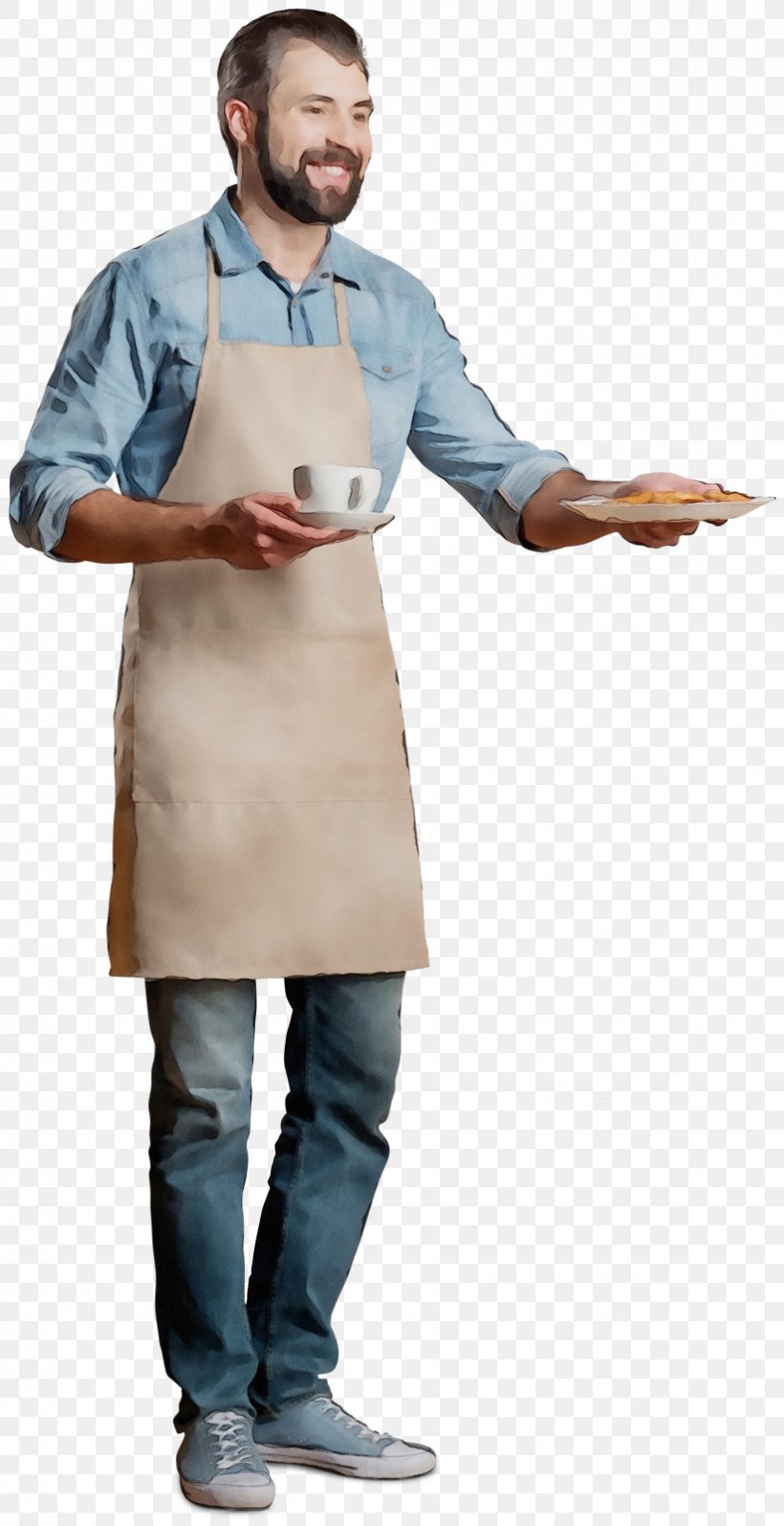 Standing Workwear Cook Apron Hand, PNG, 823x1600px, Watercolor, Apron, Cook, Gesture, Hand Download Free