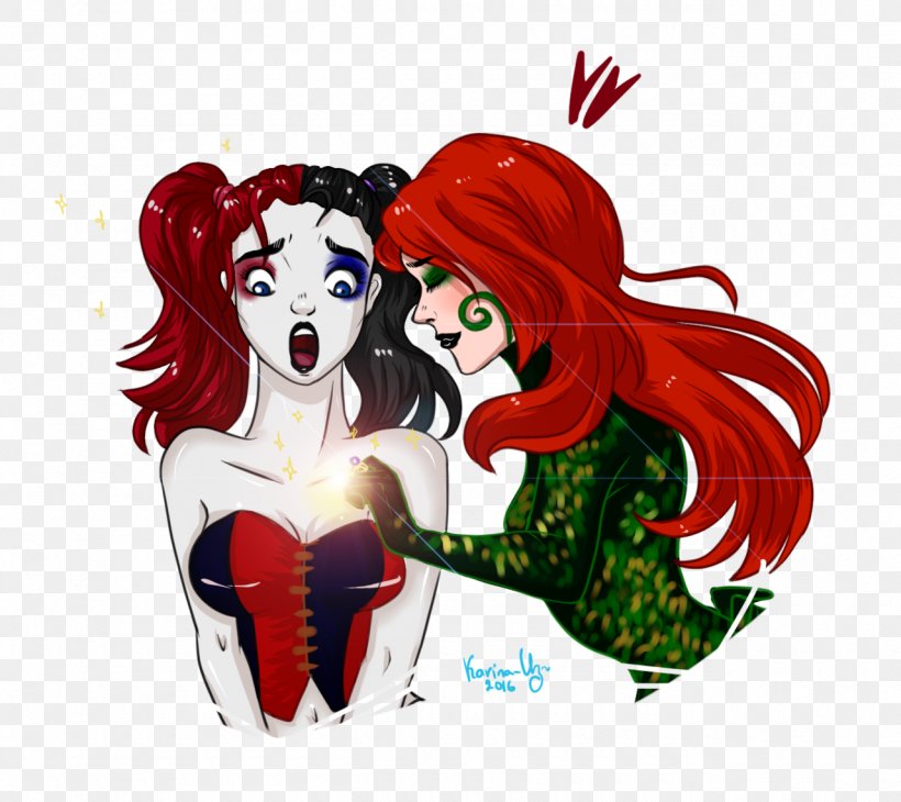 Poison Ivy Harley Quinn Art Batman Drawing, PNG, 1280x1140px, Watercolor, Cartoon, Flower, Frame, Heart Download Free