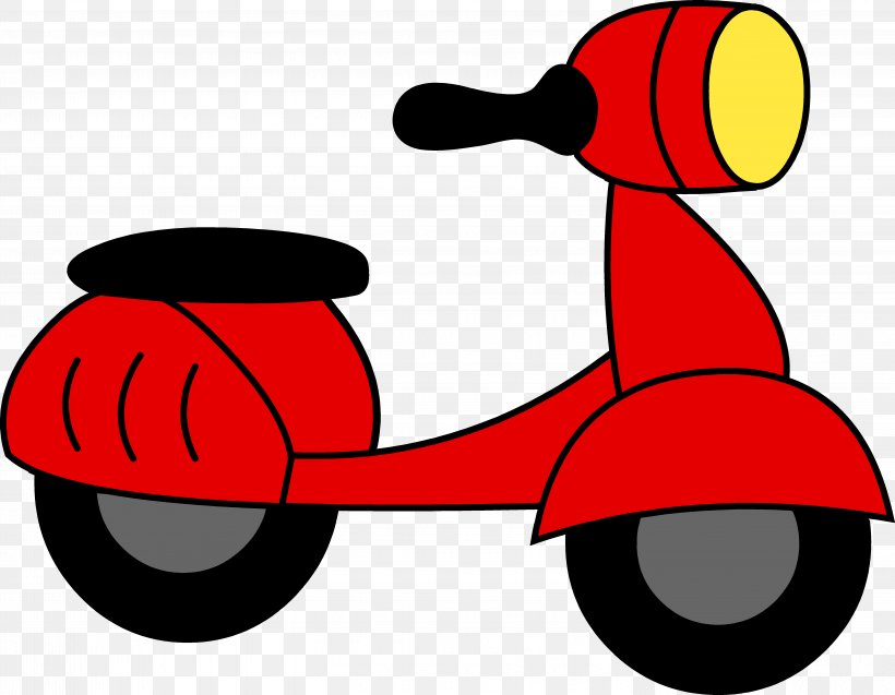 Scooter Motorcycle Moped Vespa Clip Art, PNG, 5821x4529px, Scooter, Artwork, Beak, Bicycle, Drawing Download Free