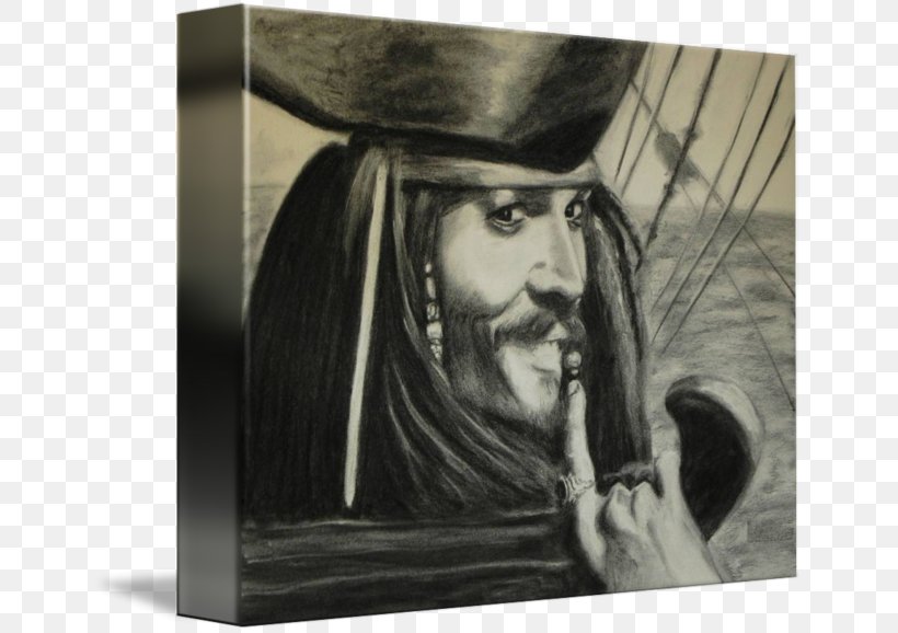 Jack Sparrow Drawing Pirates Of The Caribbean Piracy Sketch, PNG, 650x578px, Jack Sparrow, Art, Black And White, Canvas Print, Charcoal Download Free