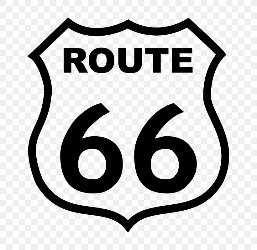U.S. Route 66 Logo Royalty-free, PNG, 800x800px, Us Route 66, Area, Black, Black And White, Brand Download Free