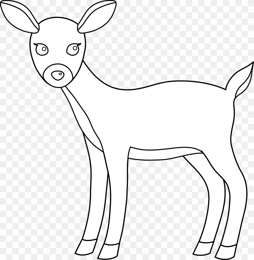 White-tailed Deer Clip Art, PNG, 6402x6558px, Deer, Animal Figure, Antler, Black And White, Dog Breed Download Free
