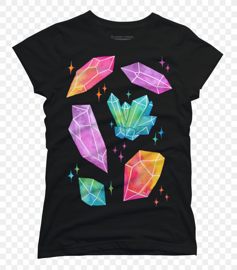 T-shirt Crystal Cluster Watercolor Painting, PNG, 2100x2400px, Tshirt, Amethyst, Art, Brand, Color Download Free