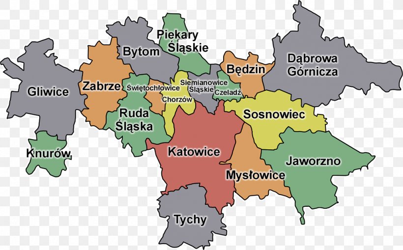 Upper Silesian Industrial Region Katowice Urban Area Map Industry Zapytaj.onet.pl, PNG, 1024x636px, Map, Area, Geography, Industry, Katowice Download Free