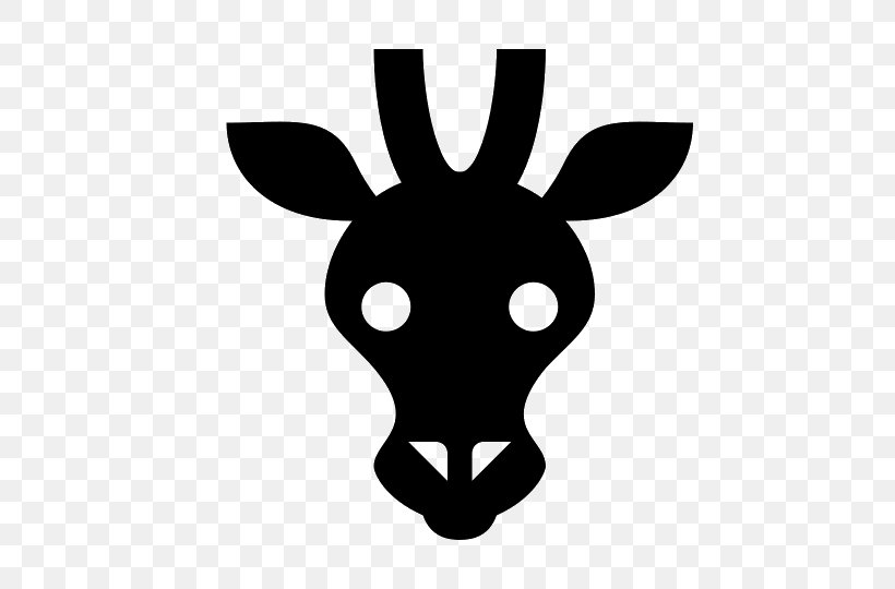 Northern Giraffe Download Icon Design, PNG, 540x540px, Northern Giraffe, Animal, Antler, Black And White, Deer Download Free