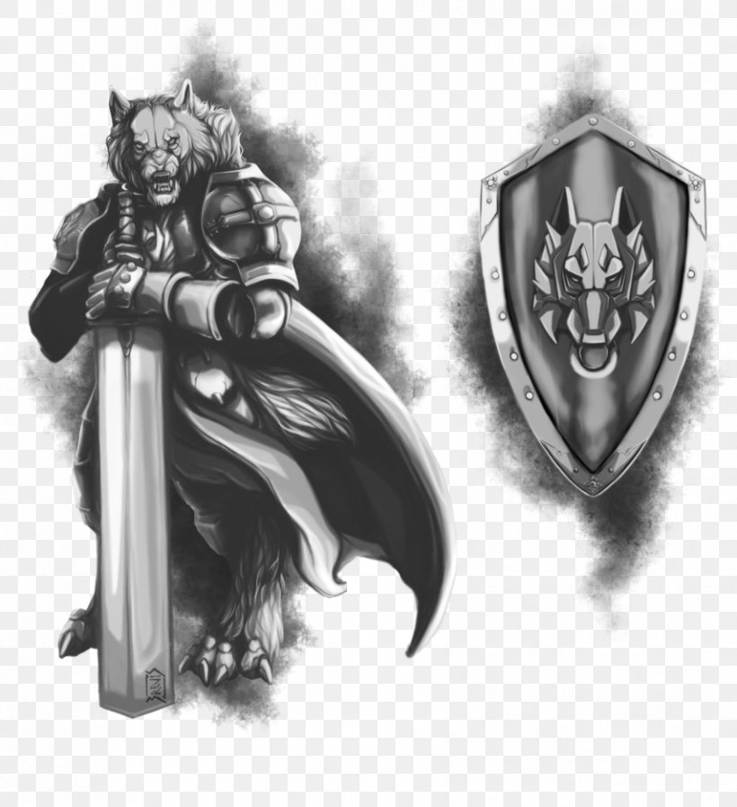 Drawing Legendary Creature Knight /m/02csf, PNG, 854x935px, Drawing, Black And White, Fictional Character, Knight, Legendary Creature Download Free