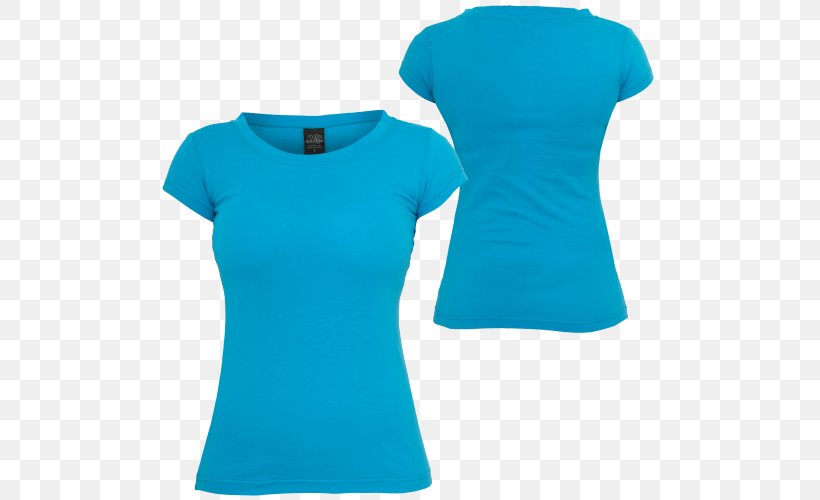 T-shirt Sleeve Blouse Top Turquoise, PNG, 500x500px, Tshirt, Active Shirt, Aqua, Azure, Blouse Download Free