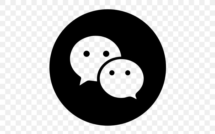 WeChat Social Media Tencent, PNG, 512x512px, Wechat, Black, Black And White, Fictional Character, Happiness Download Free