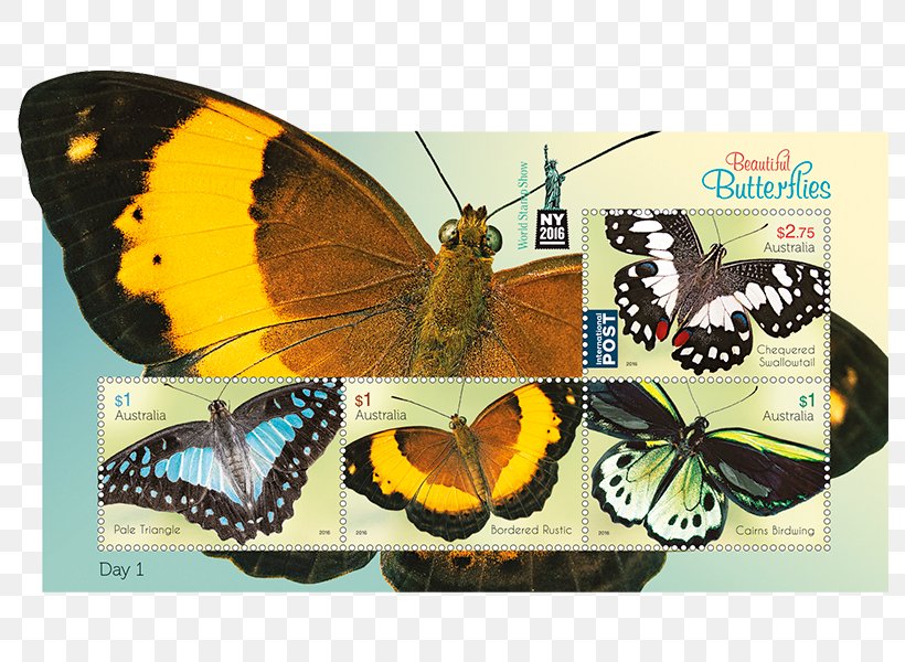World Stamp Show-NY 2016 Australia New York City Postage Stamps Miniature Sheet, PNG, 800x600px, World Stamp Showny 2016, Arthropod, Australia, Australia Post, Brush Footed Butterfly Download Free