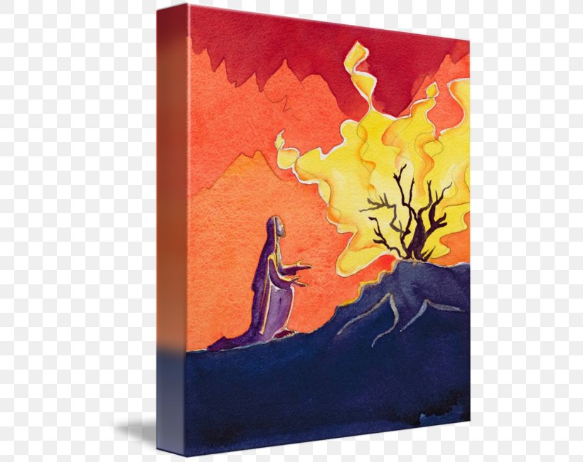Bible Burning Bush Book Of Exodus God Biblical Mount Sinai, PNG, 516x650px, Bible, Acrylic Paint, Art, Artcom, Artwork Download Free