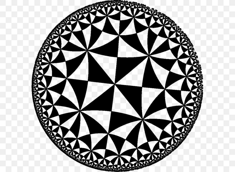 Circle Limit III Poincaré Disk Model Hyperbolic Geometry Tessellation, PNG, 599x600px, Circle Limit Iii, Area, Black And White, Disk, Geometry Download Free