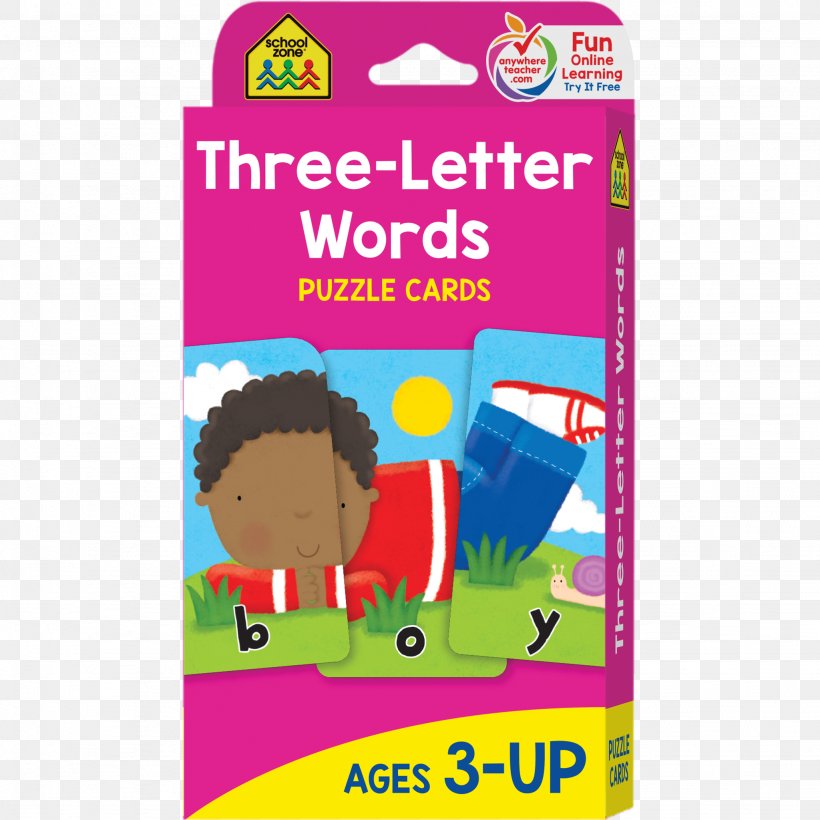 Three-Letter Words: Puzzle Card I Can Spell Words With Three Letters Flashcard School Zone Publishing Company, PNG, 2048x2048px, Flashcard, Area, Card Game, Education, Game Download Free