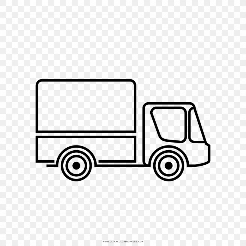 Pickup Truck Drawing Coloring Book Semi-trailer Truck, PNG, 1000x1000px, Truck, Area, Ausmalbild, Automotive Design, Black Download Free
