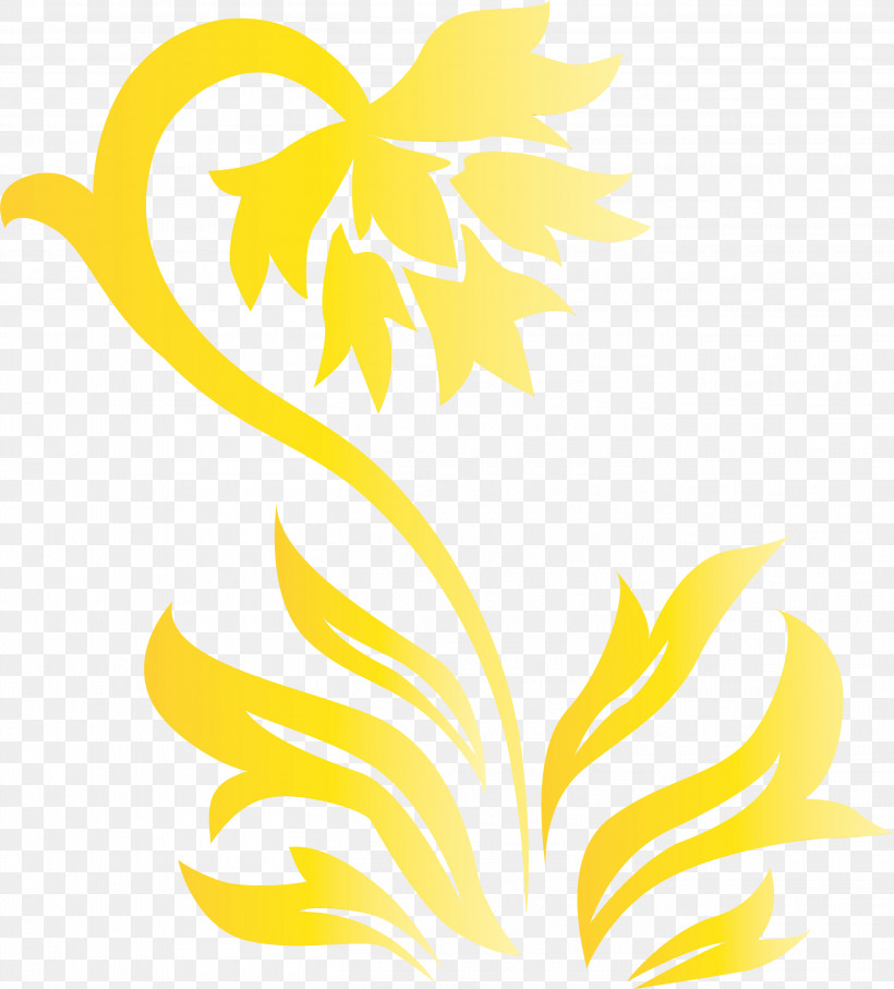 Yellow Leaf Plant Pedicel, PNG, 2710x3000px, Spring Frame, Decor Frame, Leaf, Paint, Pedicel Download Free