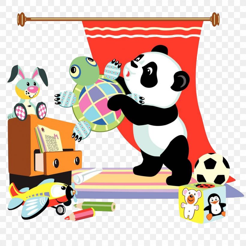 Giant Panda Horse Cartoon Equestrianism, PNG, 1000x1000px, Giant Panda, Area, Art, Cartoon, Child Download Free