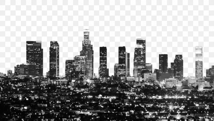 Downtown Los Angeles Skyline Stock Photography Royalty-free, PNG, 960x544px, Downtown Los Angeles, Black And White, Building, City, Cityscape Download Free