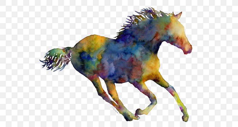 Mustang Watercolor Painting Pony White Painting (Three Panel), PNG, 600x440px, Mustang, Animal Figure, Art, Artist, Black And White Download Free