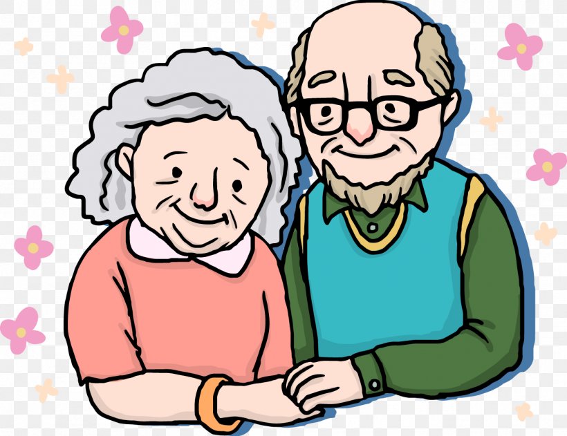 Couple Old Age Drawing Cartoon, PNG, 1347x1038px, Watercolor, Cartoon,  Flower, Frame, Heart Download Free