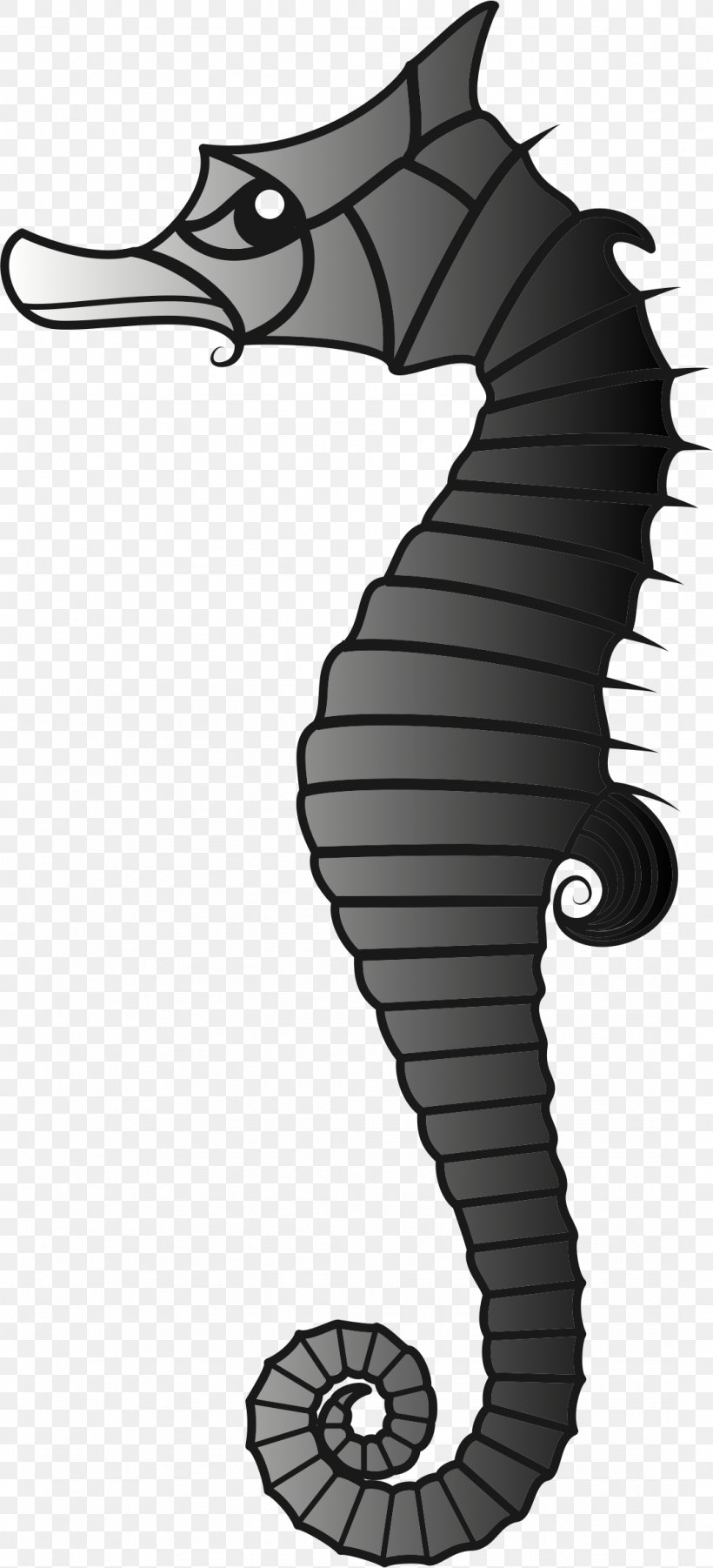 Seahorse Character Clip Art, PNG, 1078x2369px, Seahorse, Black And White, Character, Fictional Character, Fish Download Free