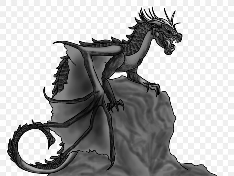 Dragon White Organism, PNG, 1032x774px, Dragon, Black And White, Fictional Character, Monochrome, Mythical Creature Download Free