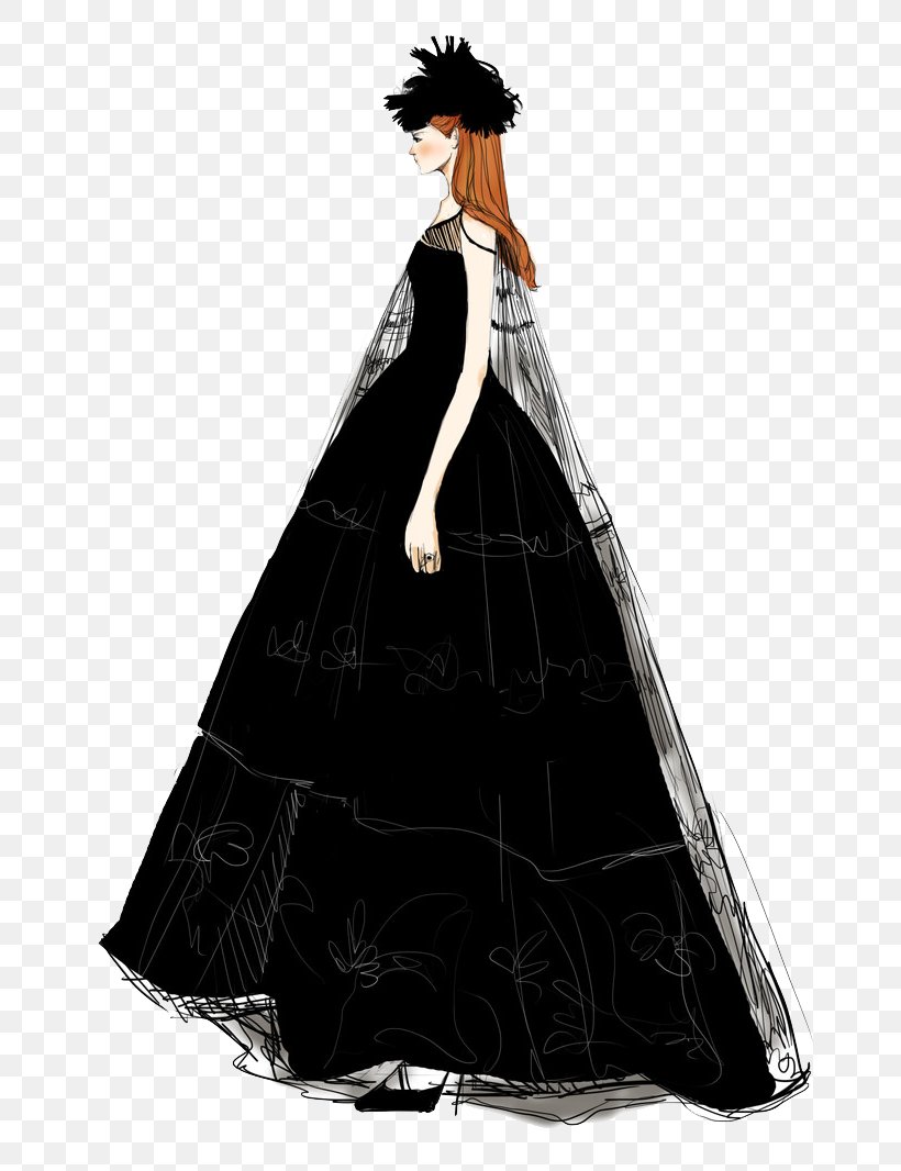 Hand Drawn Fashion Sketch Women In Colored Evening Gowns Watercolor And  Pencil Drawing Stock Photo Picture And Royalty Free Image Image 37602698