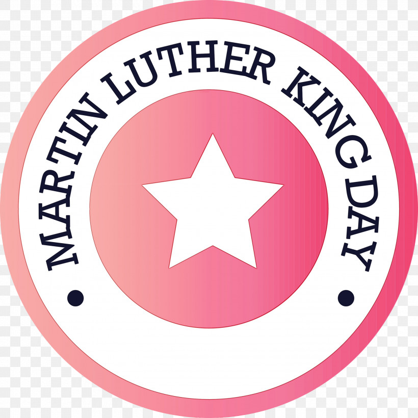 Pink Logo Sticker Circle Label, PNG, 3000x3000px, Mlk Day, Circle, Label, Logo, Martin Luther King Jr Day Download Free