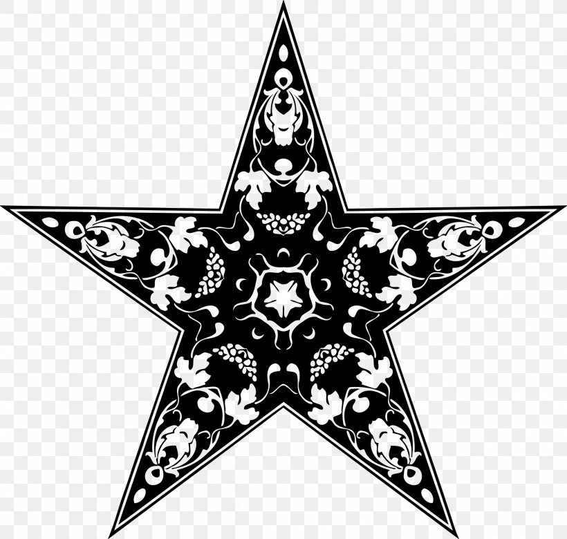 Star Symmetry Ornament Clip Art, PNG, 2400x2284px, Star, Black And White, Decorative Arts, Fivepointed Star, Geometry Download Free
