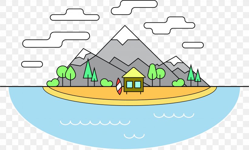 Vector Graphics Villa Cartoon Lake, PNG, 2250x1362px, Villa, Animation, Area, Brand, Cartoon Download Free