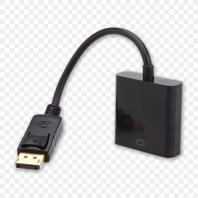 HDMI Adapter DisplayPort VGA Connector Digital Visual Interface, PNG, 1000x1000px, Hdmi, Adapter, Cable, Computer, Computer Hardware Download Free