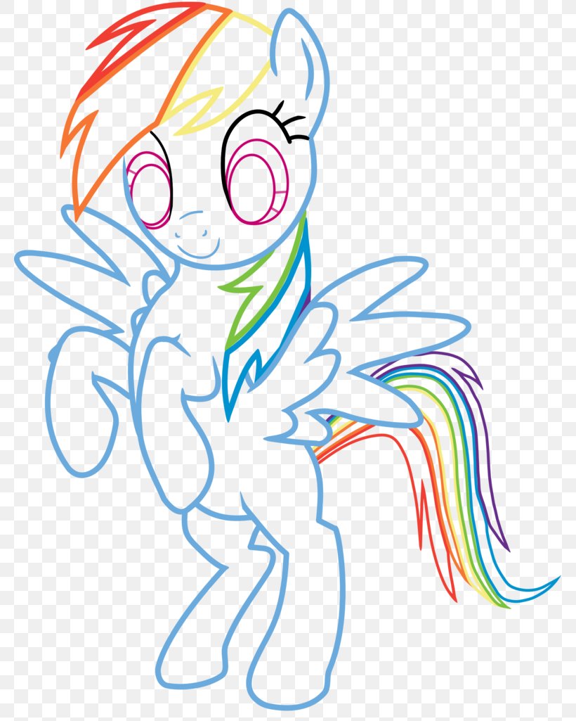 Rainbow Dash Line Art Drawing Clip Art, PNG, 780x1025px, Watercolor, Cartoon, Flower, Frame, Heart Download Free