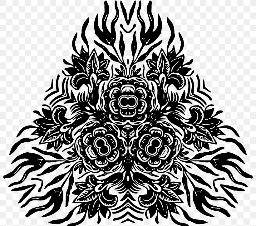 Symmetry Flower Art, PNG, 800x724px, Symmetry, Art, Black, Black And White, Decorative Arts Download Free