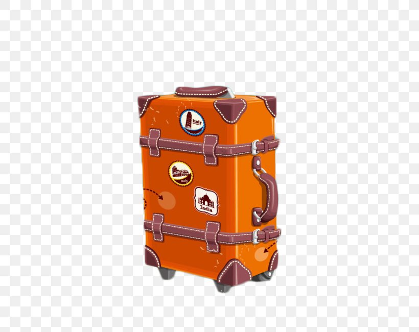 Suitcase Euclidean Vector Baggage, PNG, 650x650px, Suitcase, Bag, Baggage, Hand Luggage, Orange Download Free