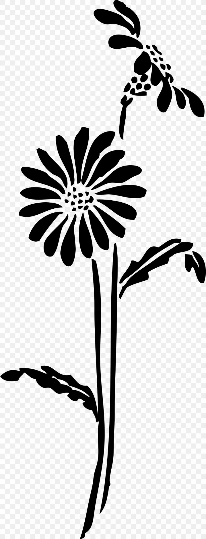 Silhouette Flower Drawing Clip Art, PNG, 920x2400px, Silhouette, Art, Black, Black And White, Branch Download Free