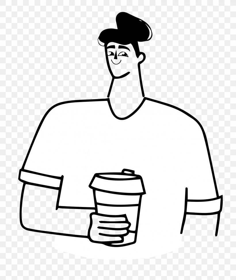 Holding Coffee, PNG, 2104x2500px, Holding Coffee, Family, Hat, Interpersonal Relationship, Line Art Download Free