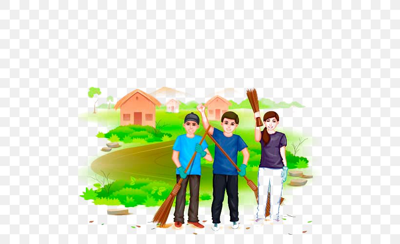 India Swachh Bharat Abhiyan Royalty-free Clip Art, PNG, 500x500px, India, Cartoon, Cleaning, Happiness, Housekeeping Download Free
