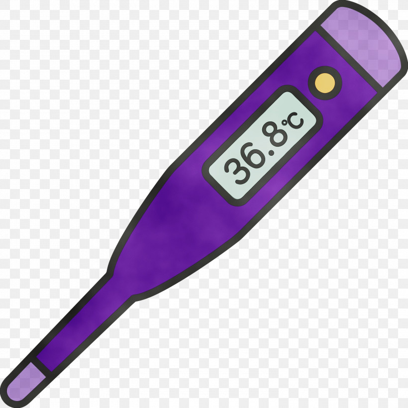 Purple Softball Bat Tool, PNG, 3000x3000px, Thermometer, Paint, Purple, Softball Bat, Tool Download Free