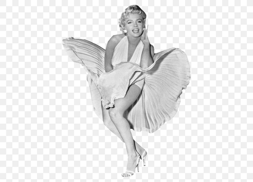 White Dress Of Marilyn Monroe The Dress Photograph Image, PNG, 500x589px, White Dress Of Marilyn Monroe, Actor, Angel, Ballet Dancer, Black And White Download Free